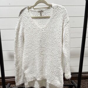 Tribal Soft Cream V-Neck Sweater